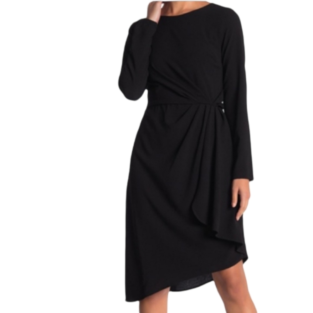 Julia Jordan Black Crepe Formal Dress Evening Gown Size 6